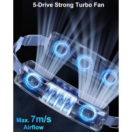 Portable Waist Fan with 2 Cooling Plates, Wearable Belt Clip on Fan 5000Mah Rech