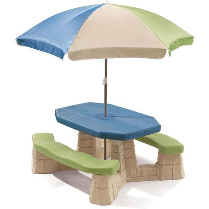 Step2 Naturally Playful Kids Picnic Table with Removable Umbrella, Indoor/Outdoo