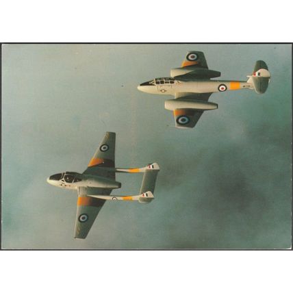 DH115 Vampire T11 and Gloster Meteor T7, c.1970s - ETW Dennis Postcard