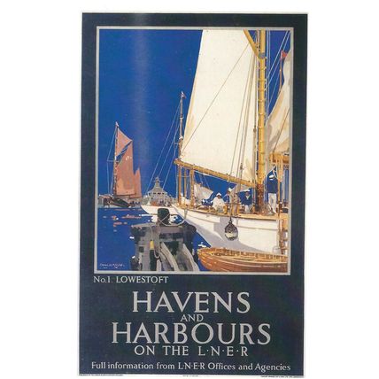 RAIL ADVERTISING LNER HAVENS & HARBOURS LOWESTOFT CARD NO 10171330 UK FREE POST