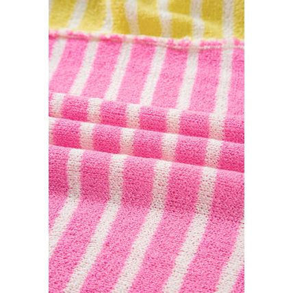 Multicolour Color Block Striped Patchwork Dolman Sleeve Slit Sweater