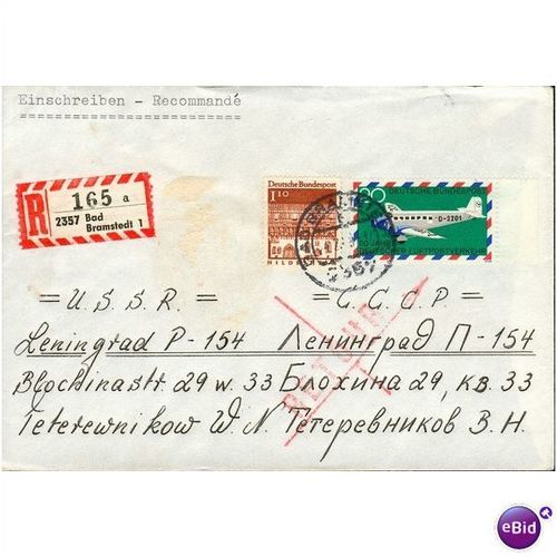 Germany Cover 1969 - SG 1379 - SG 1482 - Letter CCCP