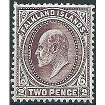 Falkland Islands 1904 SG45 2d Purple Mounted Mint ... .