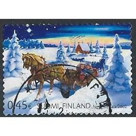 Mi 1627: 45 c. multicolored Christmas: Church Sled.