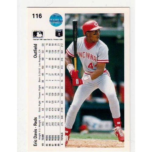 1990 Upper Deck Eric Davis baseball card #116 – Reds