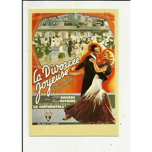 THE GAY DIVORCEE Ginger Rogers, Fred Astaire Poster Art Postcard by Zreik (22)