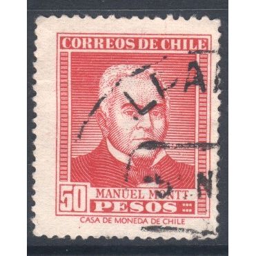 Chile 1952 - SG450 - 50p red - Manuel Montt - used