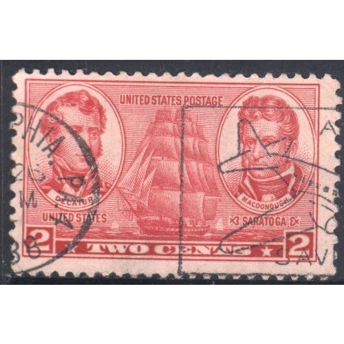 USA 1936 - SG787 - 2c red - Decatur, MacDonough & U.S.S. "United States" - used
