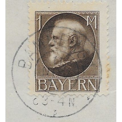 GER (BAVARIA) 1914 1m KING LUDWIG III' (PERFED) FINE USED (EBID64-443)