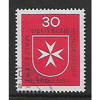 GERMANY 1969 MALTESE HILFSDIENST 30pf MALTESE CROSS SYMBOL SG1500 FINE USED