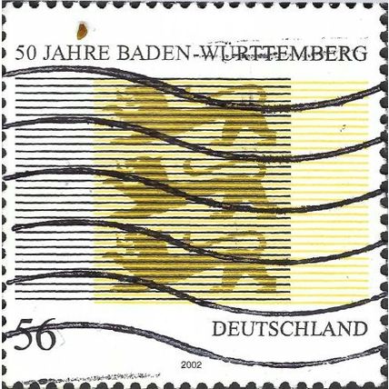 GERMANY, Baden-Wurttemberg 50 years, yellow 2002, 0.56