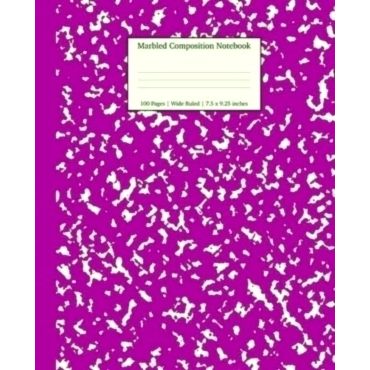 Marbled Composition Notebook - Purple Marble Wide Ruled Paper Subject Book by Yo