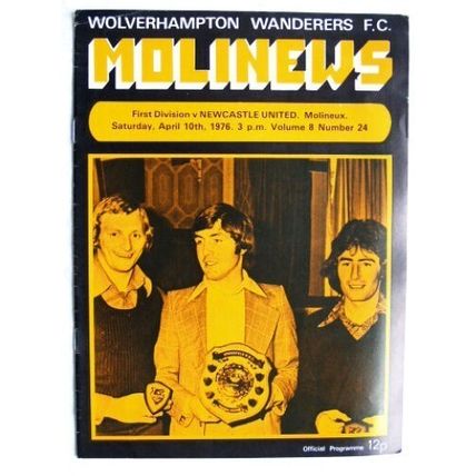 1976 programme Wolverhampton Wanderers v. Newcastle United