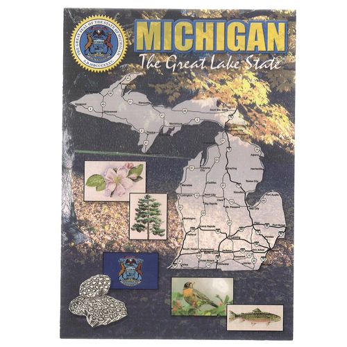 MICHIGAN unused postcard vgc map of state