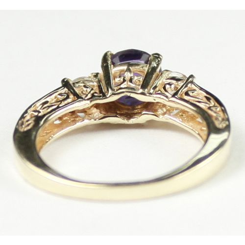 Amethyst w/ 2 Accents, 10KY Gold Ring, R245