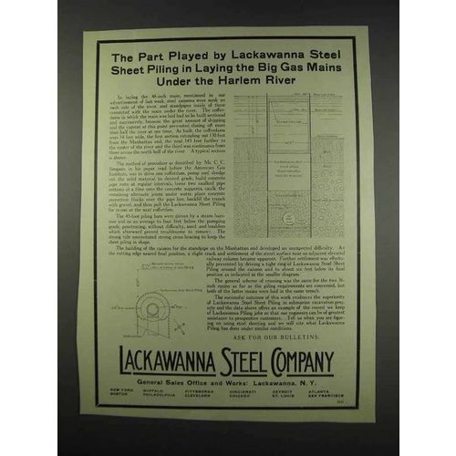 1913 Lackawanna Steel Company Ad - Sheet Piling