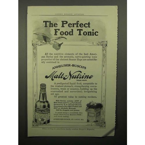 1913 Anheuser-Busch Malt-Nutrine Beer Ad - Food Tonic