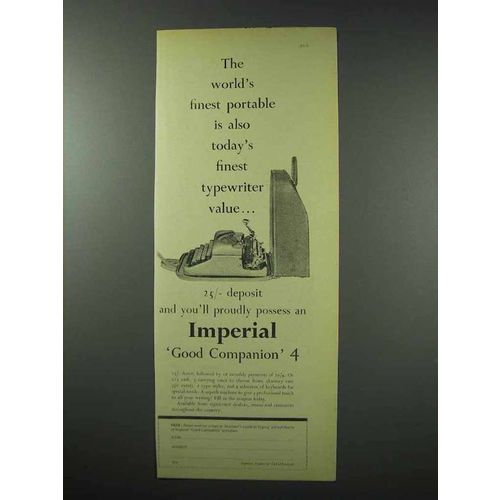 1959 Imperial Good Companion 4 Typewriter Ad