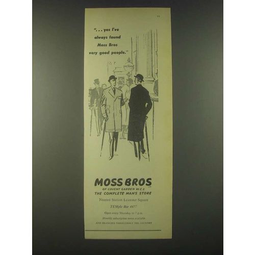 1959 Moss Bros Fashion Ad - Very good people