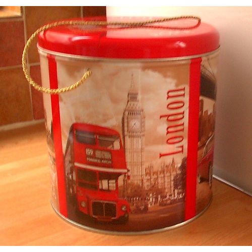 'FOUR CITIES' BISCUIT/CAKE TIN, shabby chic, retro