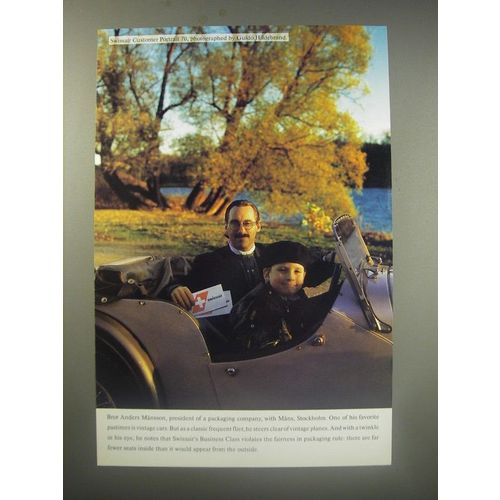 1990 SwissAir Airline Ad - Swissair customer portrait 70