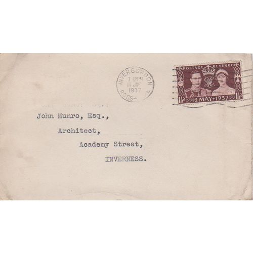 GB 1937 11 June George VI Coronation cover to Inverness