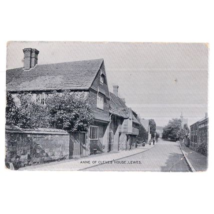 ANNE OF CLEVES HOUSE, LEWES, SUSSEX unused vintage postcard RP by E. Gray =