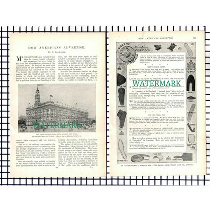 (7416) American Press Advertising ~ c.1901 10-Side Article