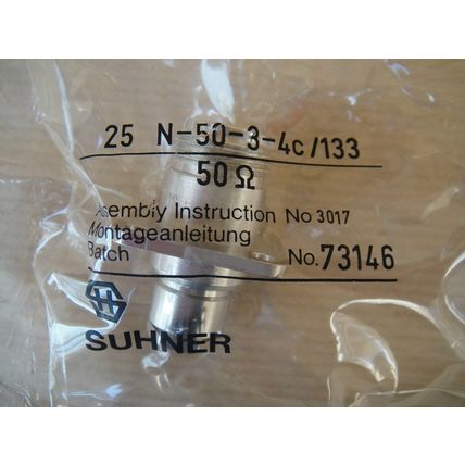 Suhner N Type 50Ω Flange Socket To RG 58 Cable New Old Stock