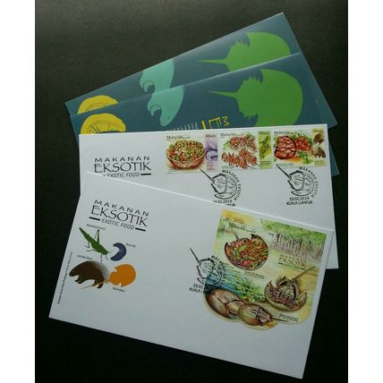 Malaysia Exotic Food 2019 Insect Cuisine Marine (FDC pair) *VIP *P00000 *rare