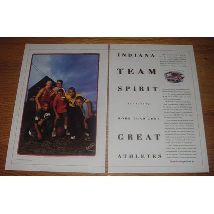 2000 Toyota Cars Ad - Indiana team spirit it's building more than great athletes
