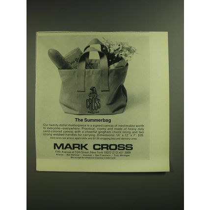 1974 Mark Cross Bag Advertisement - The Summerbag