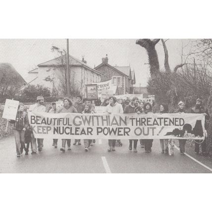 Welsh Wales Anti Nuclear Rally March at Gwithian 1981 Postcard