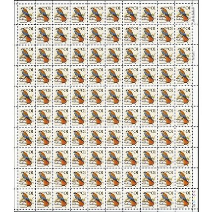 American Kestrel Sheet of 100 - 1 Cent Postage Stamps Scott 2476
