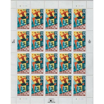 Marathon Twenty Sheet of Twenty 32 Cent Postage Stamps Scott 3067