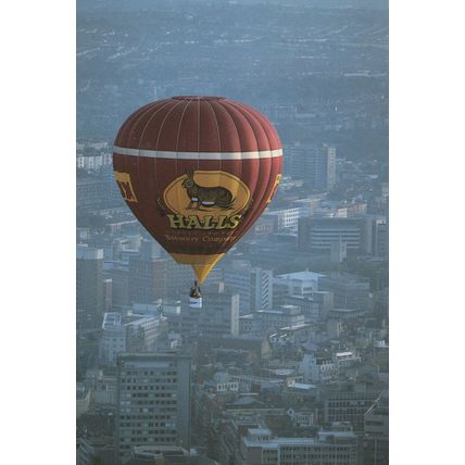 Halls Whisky Brewery Company Hot Air Balloon at Bristol Postcard