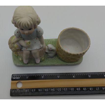 1983 Pastel Pretties Dainty Miss Fine Bisque Porcelain Candleholder - Vintage!