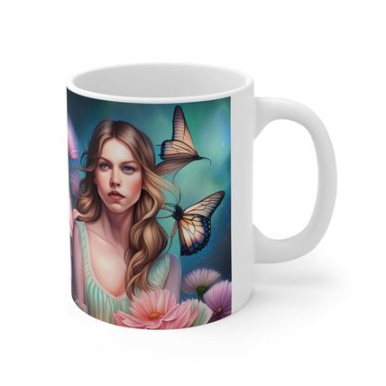 June Opal Birth Month Colors Fairies & Butterflies #3 Mug Ceramic Coffee Mug 11o