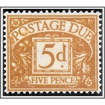 1954 D44 5d Yellow-Brown Tudor Crown Postage Due Mounted Mint
