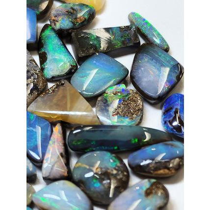 54156.0 - 50 Small Boulder Opal Free Cut Polished Faces 56.46 cts 6 - 14 mm High