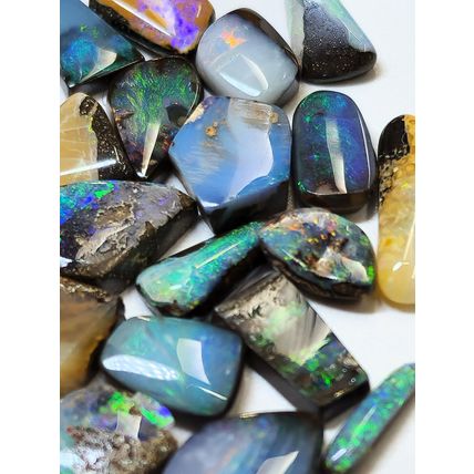 54156.0 - 50 Small Boulder Opal Free Cut Polished Faces 56.46 cts 6 - 14 mm High