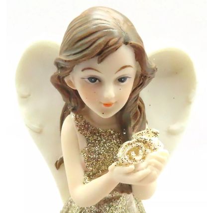 Love Angel Holding a Flower Ornament 14.5 CM Great Gift Mothers Day Figurine