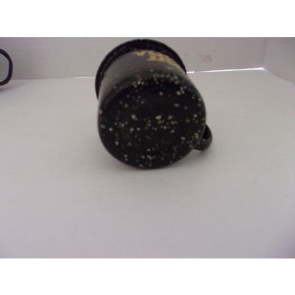 Vintage Yukon Jack Speckled Enamalware Black Mini Mugs Shot Glasses Set 2