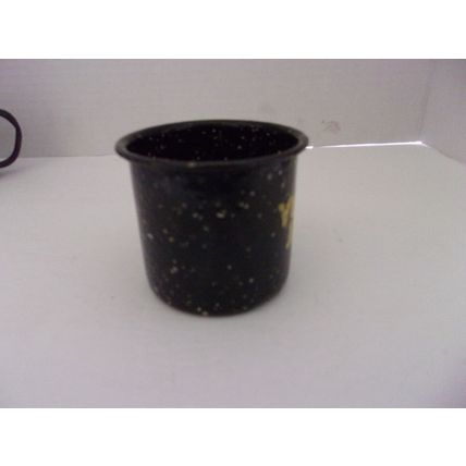 Vintage Yukon Jack Speckled Enamalware Black Mini Mugs Shot Glasses Set 2