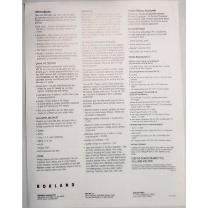 Borland Paradox 3.0 Promo brochure, 1988.