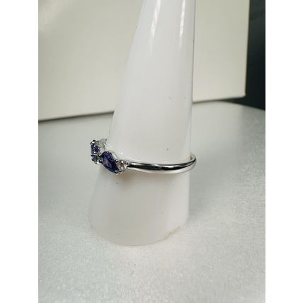 Ring Bomb Party Sz11 RBP Purple/Colorless Gem Clusters Rhodium P Band Jewelry