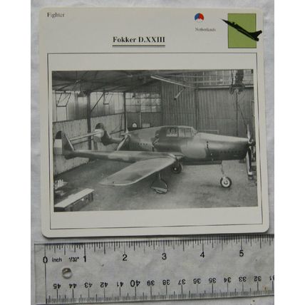 Fokker D.XXIII - Netherlands - Fighter - Collectors Club Card