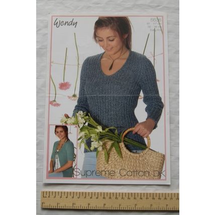 Vintage: Wendy 5536 sweater & cardigan, cotton DK, 32-46 inch, 81-117 cm