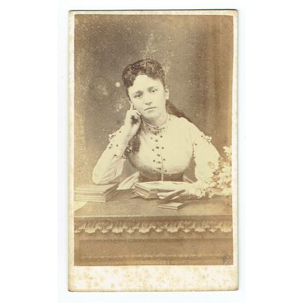 Victorian cdv photo portrait of young woman Wrexham photographer
