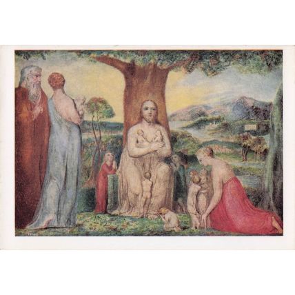 William Blake Christ Blessing The Little Children Painting Postcard